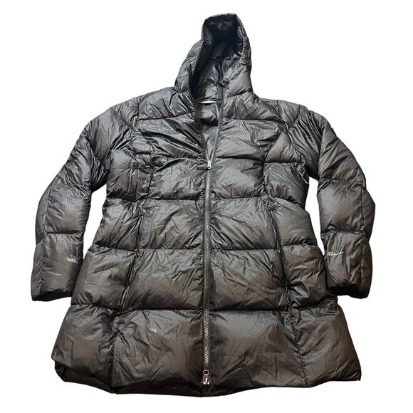 Eddie Bauer Women's Luna Peak‎ Down Parka Jacket 550 Coat Fill Black Size XL - Picture 1 of 10
